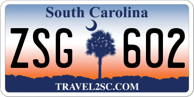SC license plate ZSG602