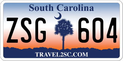 SC license plate ZSG604
