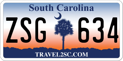 SC license plate ZSG634
