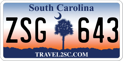 SC license plate ZSG643