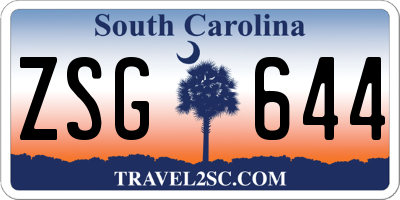 SC license plate ZSG644