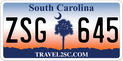 SC license plate ZSG645