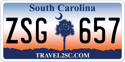 SC license plate ZSG657
