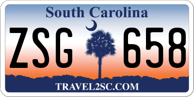 SC license plate ZSG658