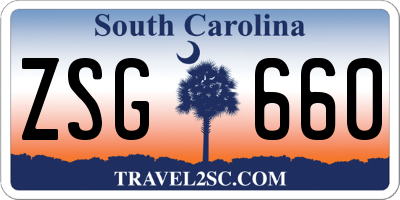 SC license plate ZSG660