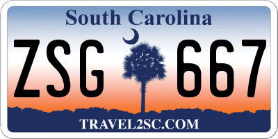 SC license plate ZSG667