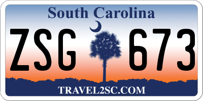 SC license plate ZSG673