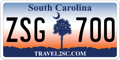 SC license plate ZSG700
