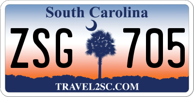 SC license plate ZSG705
