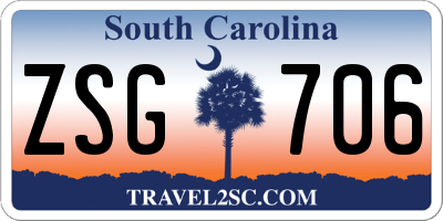 SC license plate ZSG706