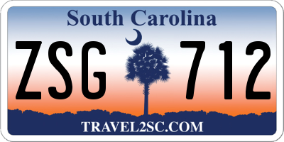 SC license plate ZSG712