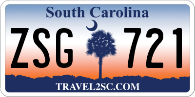 SC license plate ZSG721