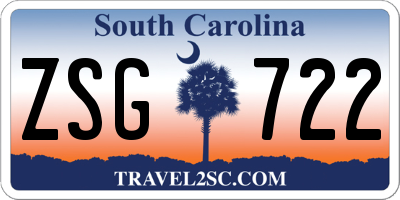 SC license plate ZSG722