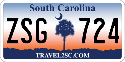 SC license plate ZSG724