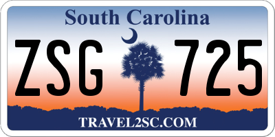 SC license plate ZSG725