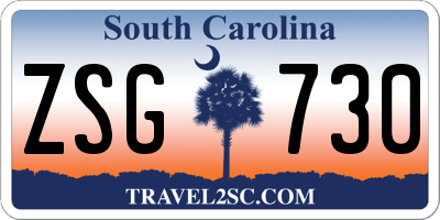 SC license plate ZSG730