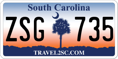 SC license plate ZSG735