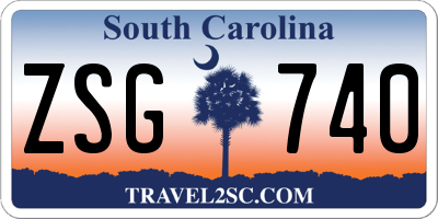 SC license plate ZSG740