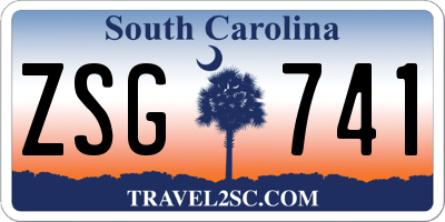 SC license plate ZSG741