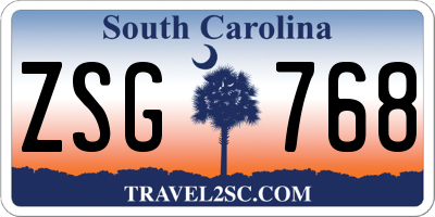 SC license plate ZSG768
