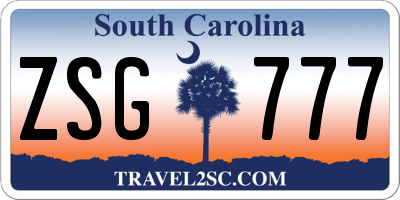 SC license plate ZSG777