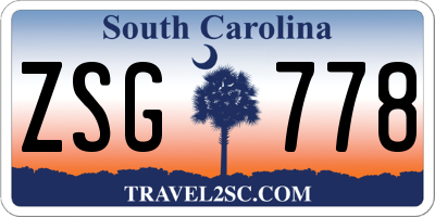 SC license plate ZSG778