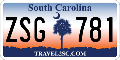 SC license plate ZSG781