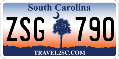 SC license plate ZSG790