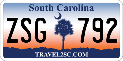 SC license plate ZSG792