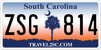 SC license plate ZSG814