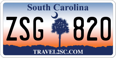 SC license plate ZSG820