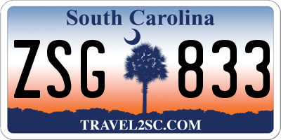 SC license plate ZSG833