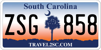 SC license plate ZSG858