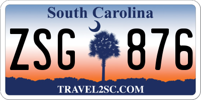 SC license plate ZSG876