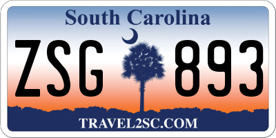 SC license plate ZSG893