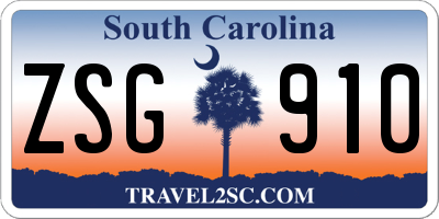 SC license plate ZSG910
