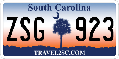 SC license plate ZSG923