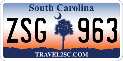 SC license plate ZSG963