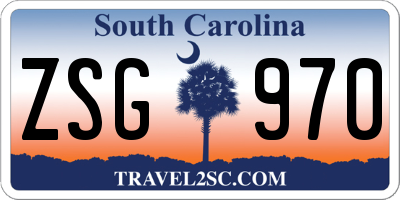SC license plate ZSG970