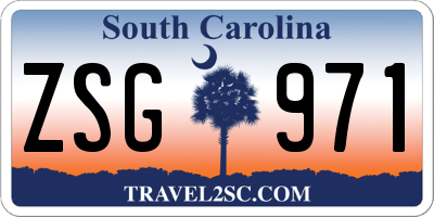 SC license plate ZSG971