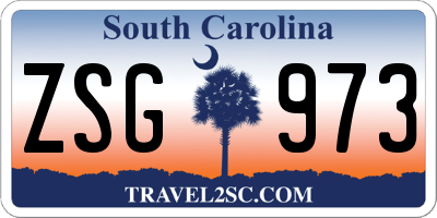 SC license plate ZSG973