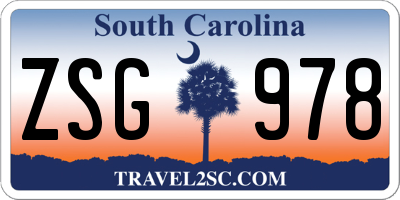 SC license plate ZSG978
