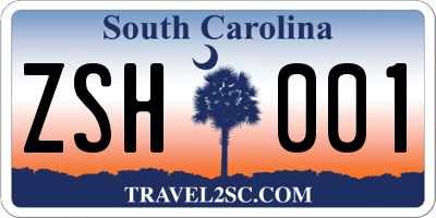 SC license plate ZSH001