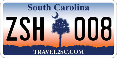 SC license plate ZSH008