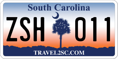 SC license plate ZSH011