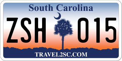 SC license plate ZSH015