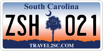 SC license plate ZSH021