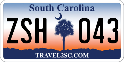 SC license plate ZSH043