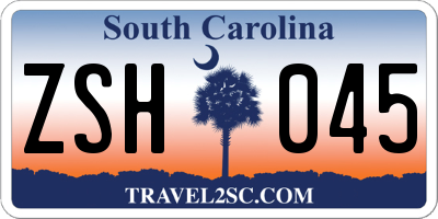 SC license plate ZSH045