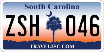 SC license plate ZSH046
